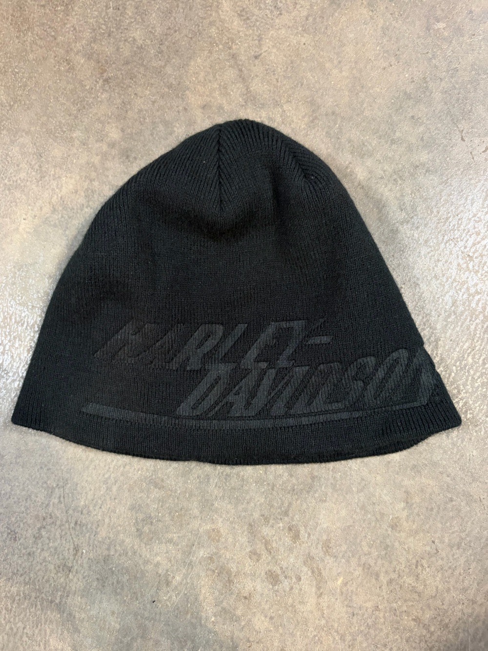 Harley-Davidson Men’s Black Debossed H-D Graphic Knit Beanie